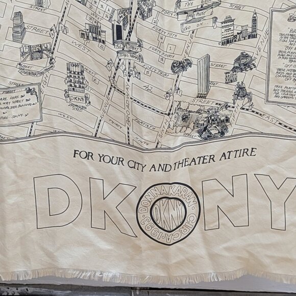 Vintage DKNY silk scarf of Manhattan Theatre District - Picture 2 of 8